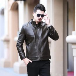 Men's Leather Faux Men Jacket Standup Collar Business Casual Fur Onepiece Super Soft SE Plush Liner Warm 231020