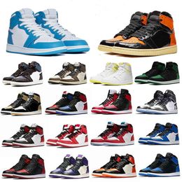 designer mens shoes Jumpman 1 Basketball 1s high top OG University Blue Dark Mocha Unc Smoke Grey Chicago Patent Bred Royal Men Women Sneakers big size 13 14