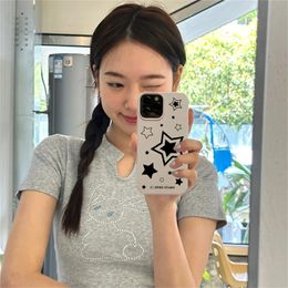 Cell Phone Cases Korean Cute Y2k Star Phone Case for iPhone 14 13 12 11 Pro Max X XR 7 8 Plus SE 3 Cute Shockproof Soft Cover Funda 231026