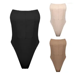 Women's Shapers Strapless Bodysuit Tops Sleeveless Tube Top Jumpsuit Leotard Clothing Clubwear