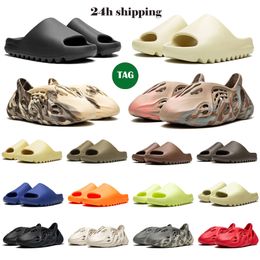 Designer Slides for Men Women Slippers Clogs Sandals Onyx Bone Resin Desert Sand Summer Leather Rubber Runner Beach Sandalias