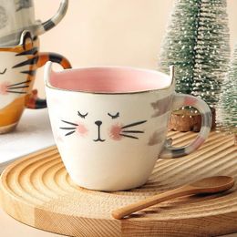 Mugs Cartoons Ceramics Coffee Mug Creative Hand Painted Drinkware Milk Tea Cups Novelty Gifts Cute Cup