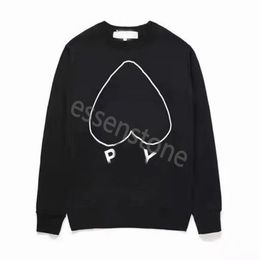 Designer play sweatshirts Men s Clothing Comm Des Garcons Play Hooded Hoodies Embroidery Red Heart Lovers Women New Stacking Sweater White Hip Hop xs-5xl