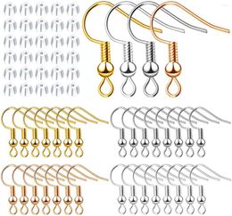 Dangle Earrings 400pcs Hypoallergenic Fish Earring Hooks Ear Wires With Ball & Coil And Clear Backs For Jewellery Making 4 Colours