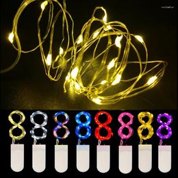 Strings 10pcs LED Holiday Fairy Light Christmas Decoration Outdoor Copper Wire Garland Wedding Party Lamp String Including Battery