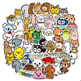 Car Stickers Waterproof 10/30/50Pcs Mix Cartoon Cute Animal Decal Phone Laptop Guitar Lage Diary Scrapbook Fridge Iti Sticker Kids T Dhajw