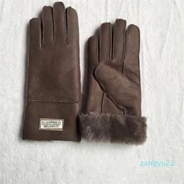 Designer women leather gloves Sheepskin bright female winter warm fashion Windproof Antifreeze