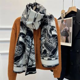 Luxury Designer Scarf Women Double Sided Cashmere Winter Thickened Shawl Western Casual Plaid Letter Printing Pure Shawl Scarf G23102312PE-5