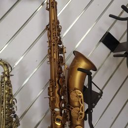 European high-end brown Bb Tenor saxophone drop B tone retro frosted gold-plated professional tenor sax instrument customization 00