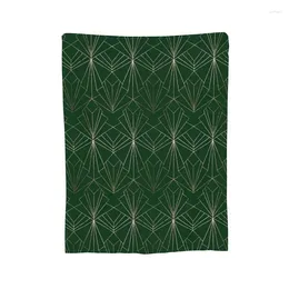 Blankets Art Deco In Emerald Green Blanket Soft Warm Flannel Throw Bedspread For Bed Living Room Picnic Travel Home Couch