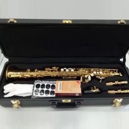 High-quality professional soprano saxophone jazz instrument split tube body brass gold-plated professional tone saxo soprano 00