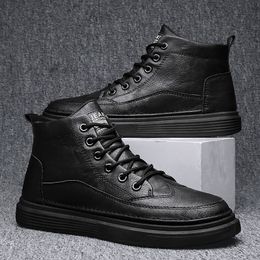 Boots Men Lace-up Designer Quality High Half Classic Style Shoes Winter Fall Snow Ankle Man Casual Breatgabke Boots Factory Item R612 169