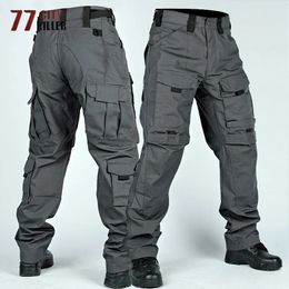 Men's Pants Tactical Cargo Mens MultiPockets Wearresistant Military Trousers Outdoor Training Hiking Fishing Casual Loose Male 231020