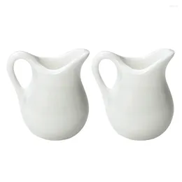 Dinnerware Sets 2 Pcs Mini Milk Jug House Decor Espresso Machine Kitchen Accessories Dollhouse Ceramic Ground Coffee Sauce Frother Pitcher