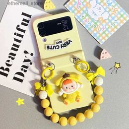 Cell Phone Cases Zflip4 Mobile Phone Case New Niche High-value Candy Portable Cover for Samsung Z Flip 3 4 W23 Flip Folding Anti-drop Shell Funda Q231021