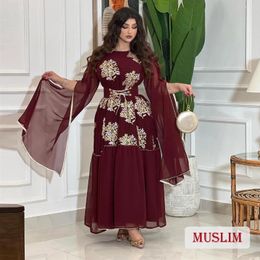 Ethnic Clothing Muslim Women Abaya Embroidery Belted Evening Moroccan Kaftan Dubai Mesh Dress Turkish Ladies Party Robe Musulman