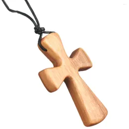 Pendant Necklaces Wood Cross Men Necklace For Decor Female Wooden Women Jewellery Decorative