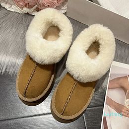 Boots Warm Chelsea Boots Women Winter Flats Shoes Short Plush Fur Ankle Snow Boots