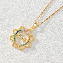 Pendant Necklaces Europe And America Fashion Mother's Day Mom Necklace Colourful Heart Butterfly Exquisite Collarbone Chain Anniversary Charm