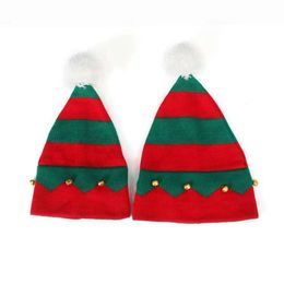 Christmas Hat Fashion For Kids And Adults Autumn And Winter Party Headwear Parent-child Hat Bell Plush Ball Warm Knit Hat