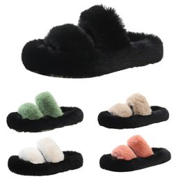 designer slippers women platform slides shoes fur winter snow warm sandals pink yellow black fur slippe women shoes size 35-40