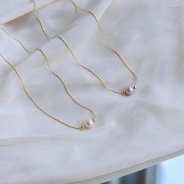 Pendant Necklaces Simple Natural Pearl Necklace Women's Fashion Versatile Niche Temperament Collarbone Chain Woman