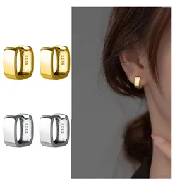 Hoop Earrings Luxury 925 Sterling Silver Fashion Smooth Surface Geometry Charm For Women Wedding Fine Jewelry DA0048