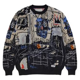 High Street Full Graffiti Sweater Men Women Top Quality Crewneck Fashion Knitted Sweatshirts