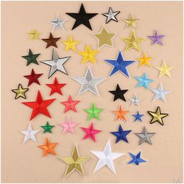 Notions Big Star Military Embroideryes For Clothing Sew On Clothes Jeans Applique Garments Badge Stripe Sticker Iron Transfer Drop D