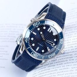 Wristwatches MINUTETIME NO Logo 40MM NH35 Movement Men's Watch Steel Open Cover Sapphire Crystal 100ATM Waterproof Ceramic Bezel Canvas