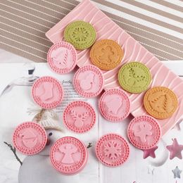 Baking Moulds 2023 Silicone Cookie Stamp DIY Christmas Pastry Cake Seal Home Made Prints Moulds Tools Biscuit