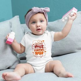 Rompers Chicken Nugs And Mama's Hugs Baby Romper Kids Valentine Bodysuit Funny Mother Quote Romper 231020