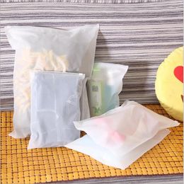 Storage Bags StoBag 5pcs Frosted Clear Plastic Package Cloth Travel Bag Custom Waterproof Zipper Lock Self Seal Matte Portable