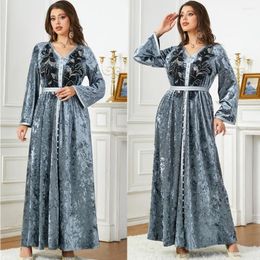 Ethnic Clothing Fashion Abayas Velvet Winter Warm Women Muslim Maxi Dress Turkey Eid Party Kaftan Dubai Arabic Morocco Islamic Jalabiya