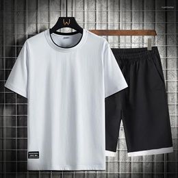 Men's Tracksuits 2023 Summer Men Set Casual Solid Harajuku Sets Sportswear Jogging Sweat Suit T-shirt Shorts Two Piece Fashion Clothing