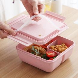 Dinnerware 1100ml Microwave Lunch Box For Kids School Eco-Friendly BPA Free Wheat Straw Bento Kitchen Plastic Container Lunchbox