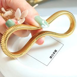 Bangle 2023 Bracelet Antique Original Design Wide And N Elastic Ladies Stainless Steel Fashion 231021