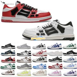 Designer Casual Shoes Skel Top Low amirlies shoes Bone Leather Sneakers Skeleton Blue Red White Black Green Gray Men Women Outdoor Training Shoes 05