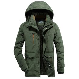 Men's Down Parkas Men Long Winter Coats Jackets Hooded Fleece Casual Warm Good Quality Male Cotton Fit Trench Size 6XL 231020