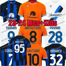 Fans Player 23 24 LUKAKU Inters LAUTARO S Soccer Jerseys ANNIVERSARY CORREA DZEKO BARELLA SKRINIAR 2023 2024 BROZOVIC Home Away _Jersey