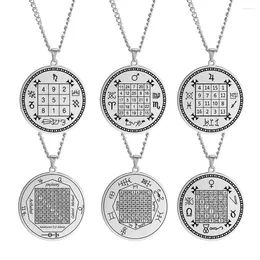 Pendant Necklaces Dawapara Religious Solomon Necklace Magic Square Talisman Pendants Protection Wealth Amulet Stainless Steel Jewellery