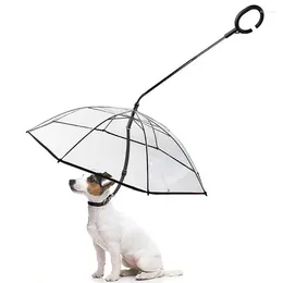 Dog Collars Pet Umbrella With Leash Clear For Small Pets Adjustable C-Shape Handle