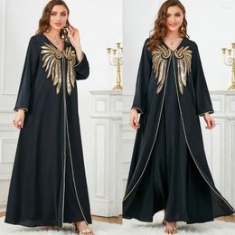 Ethnic Clothing Beaded Abaya 2 Piece For Women Embroidered Party Islamic Long Dress Ramadan Muslim Dubai Evening Dresses Moroccan Kaftan