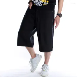 Men's Shorts Summer Men Hip Hop Harem Denim Jeans Boardshorts Fashion Loose Cotton Baggy Skateboard Black Plus Size 30-46