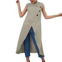 Women's Blouses Women Long Shirt Cross Asymmetrical Summer Single Breasted Tunic Top Streetwear