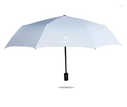 Umbrellas (Ready Stock) UPF50 UV Protection With Automatic Open Close Tri-Foldable Umbrella/Payung Hujan/Dual Use Windproof Pocket