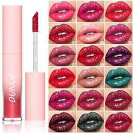 18 Colours Diamond Glitter Lip Gloss Waterproof Shimmer Sparkling Liquid Lipstick Pearl Colour Lip Glaze Sexy Red Korea Makeup Stage Halloween Cosmetic