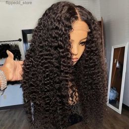 Synthetic Wigs 13x4 Kinky Curly Lace Wigs For Black Women 180% Density Synthetic Hair Wig Pre Plucked with Baby Hair Glueless Curly Lace Wigs Q231021