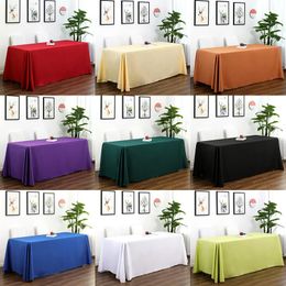 Table Cloth Rectangle Polyester Tablecloth Overlay for Birthday Wedding Banquet Party Decoration Dining Cover 231020
