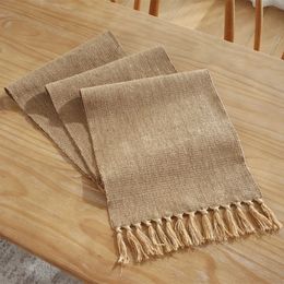 Table Runner Cotton Linen Dinning Decoration Tablecloth HandWoven Cover Runners Home Event Party Decor Supplies 231020